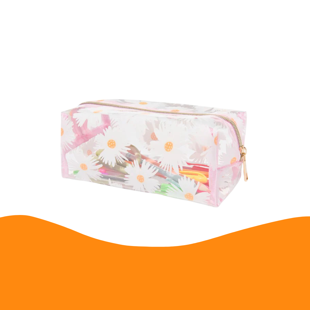 Hema Etui Transparent Flowers with single zip