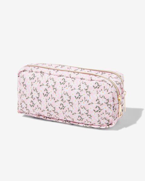 Hema Etui Ondoorzichtige bloemen met dubbele ritssluiting