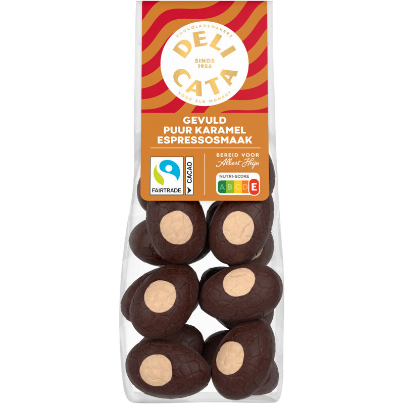 Dark Chocolate Eggs with Caramel Espresso Filling 150 gram