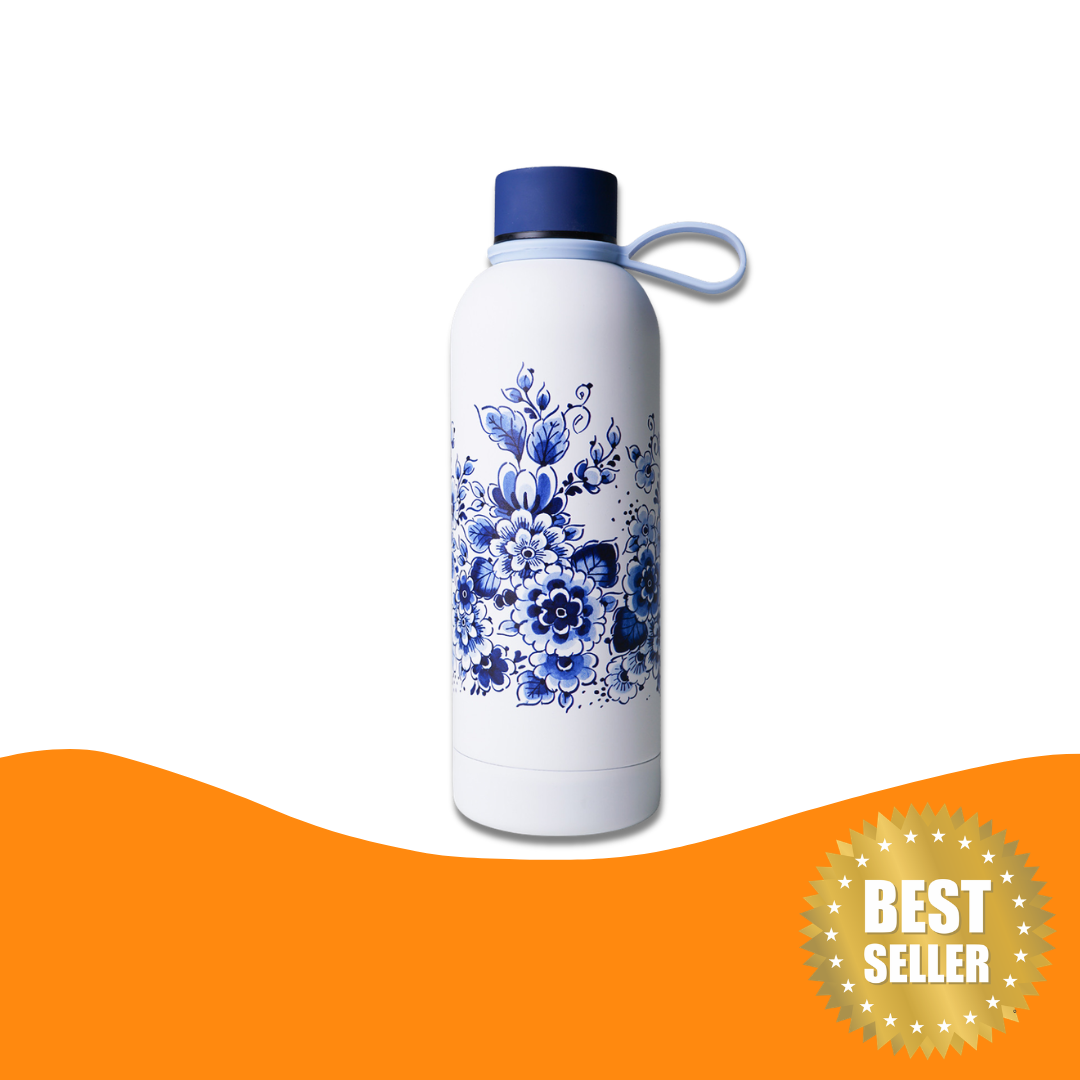 代爾夫特藍瓷風 不銹鋼保溫水樽 - 500ml