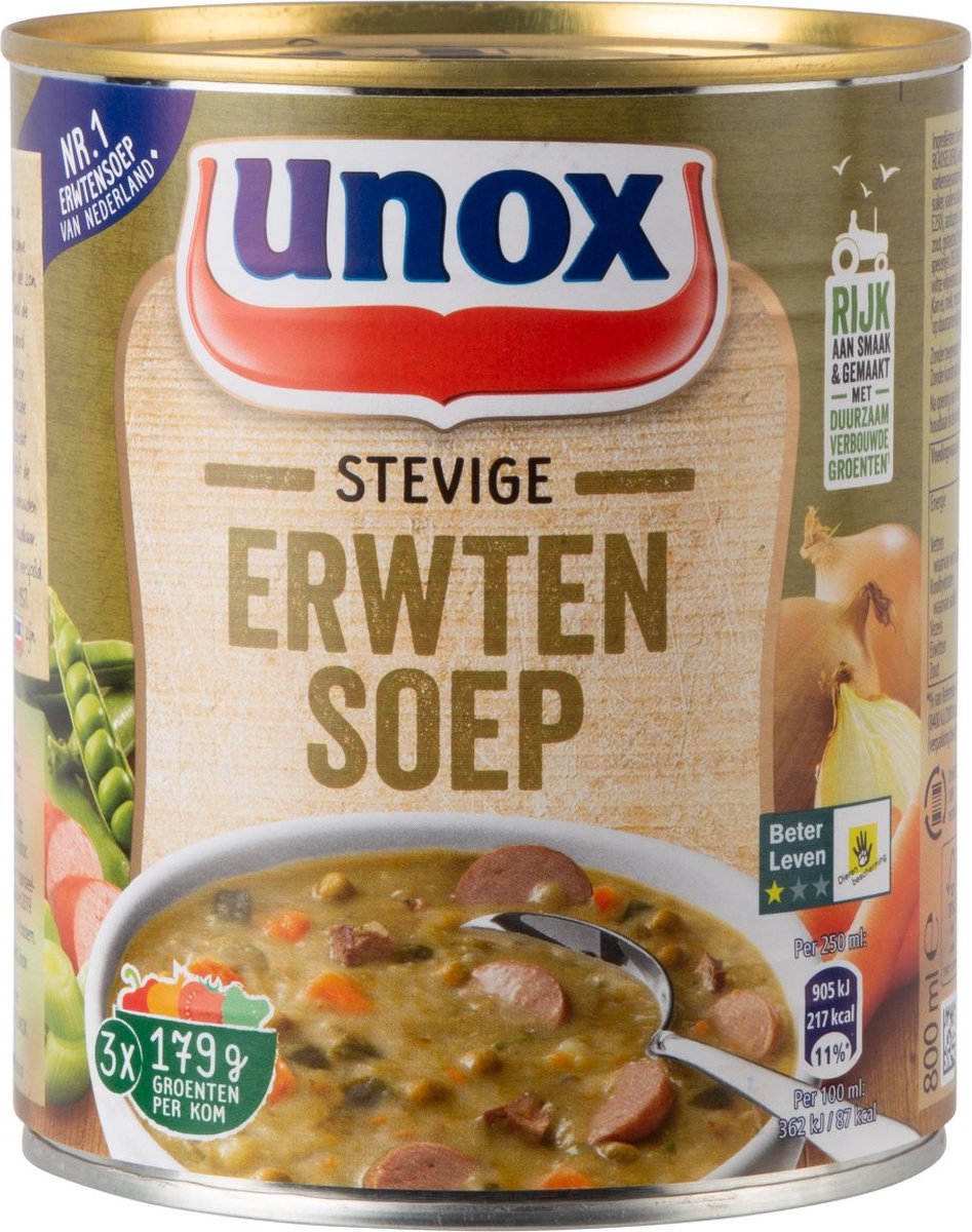 Unox Stevige Erwtensoep 荷蘭豌豆湯 (800 毫升) | 罐頭湯推介