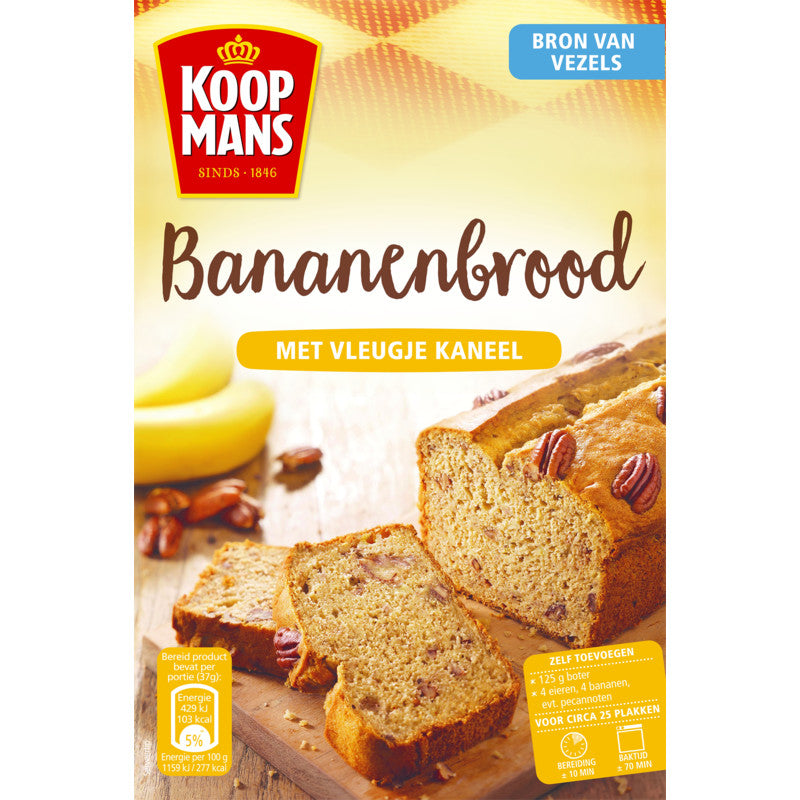 Koopmans Bananenbrood met praktische kaneel / Bananenbrood met een beetje kaneel (320 gram)