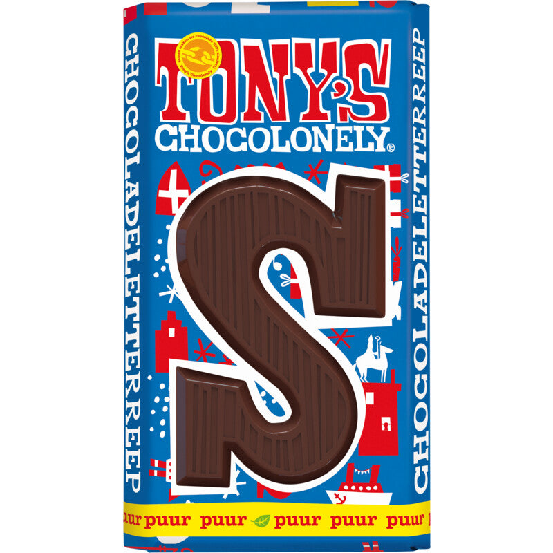 Tonys Chocolonely Letter S - Pure (180 gram) | Dutchshop