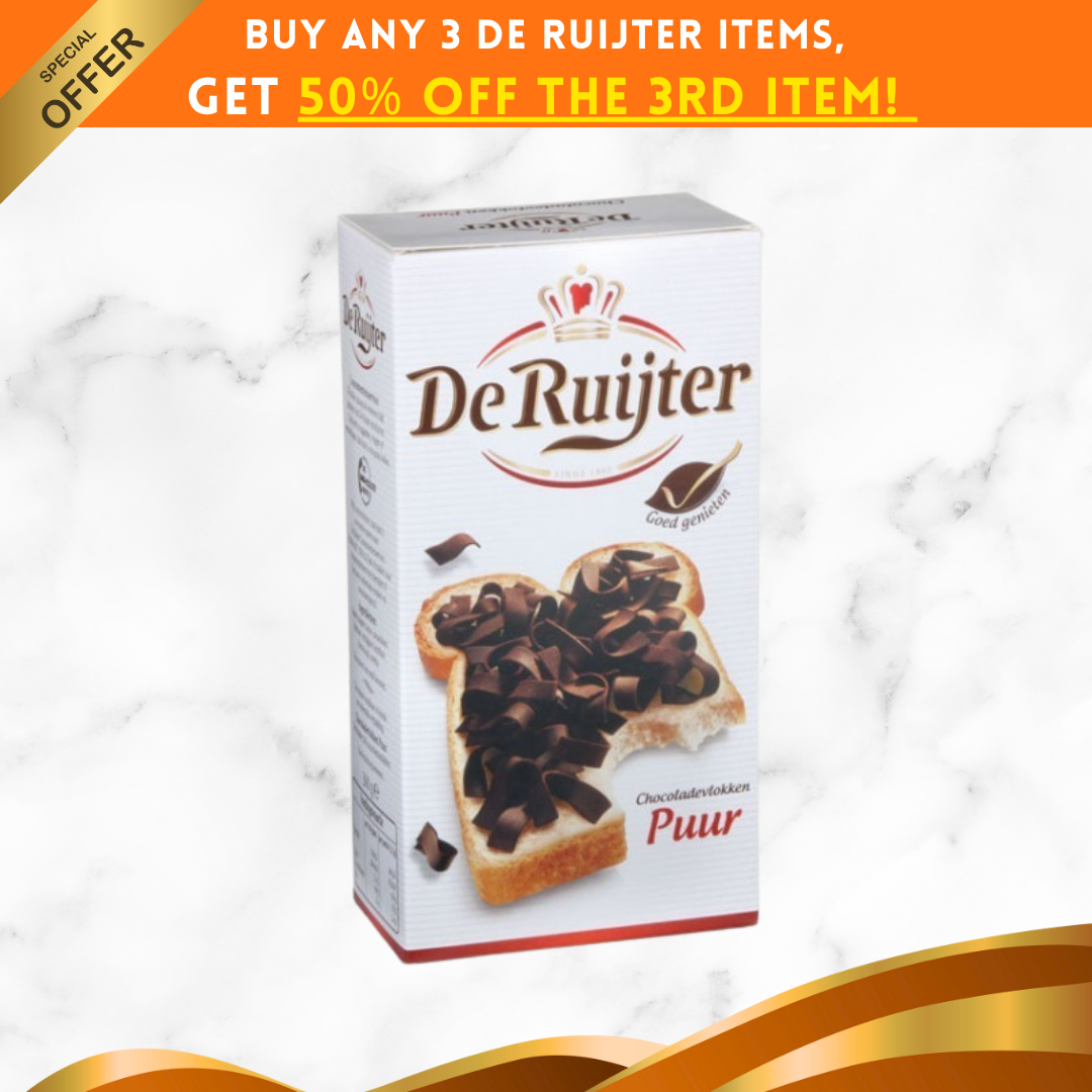 De Ruijter Chocoladevlokken Puur 黑朱古力薄片（200克）