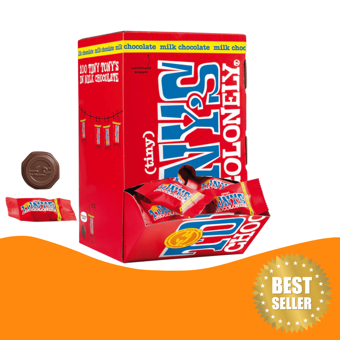 Tony's Chocolonely Chocolate Tiny 100 pieces milk 900 gram (With Message Card*)