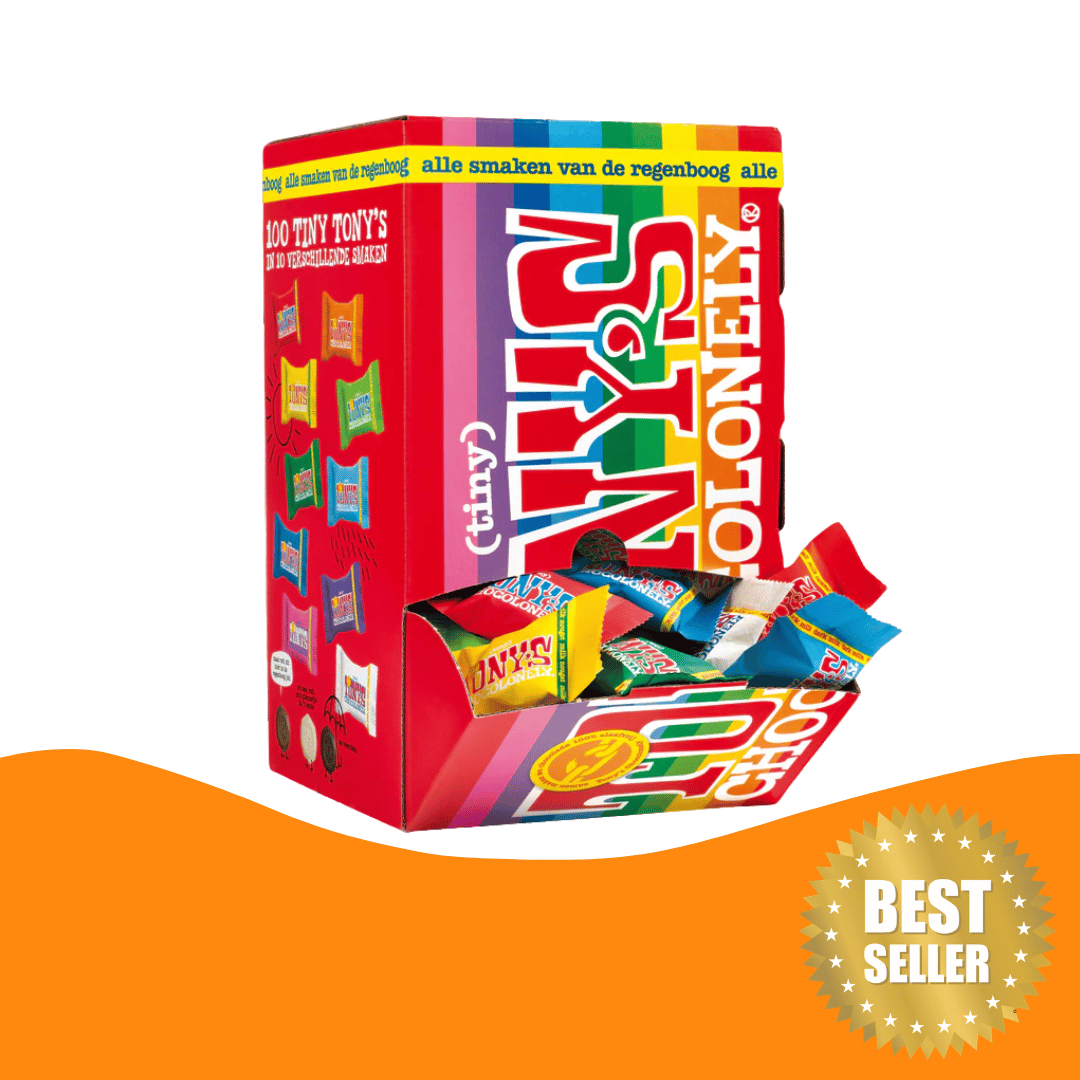 Tony's Chocolonely Tony’s Chocolonely 迷你朱古力盒混合 100 包 900 克  (連心意卡*）