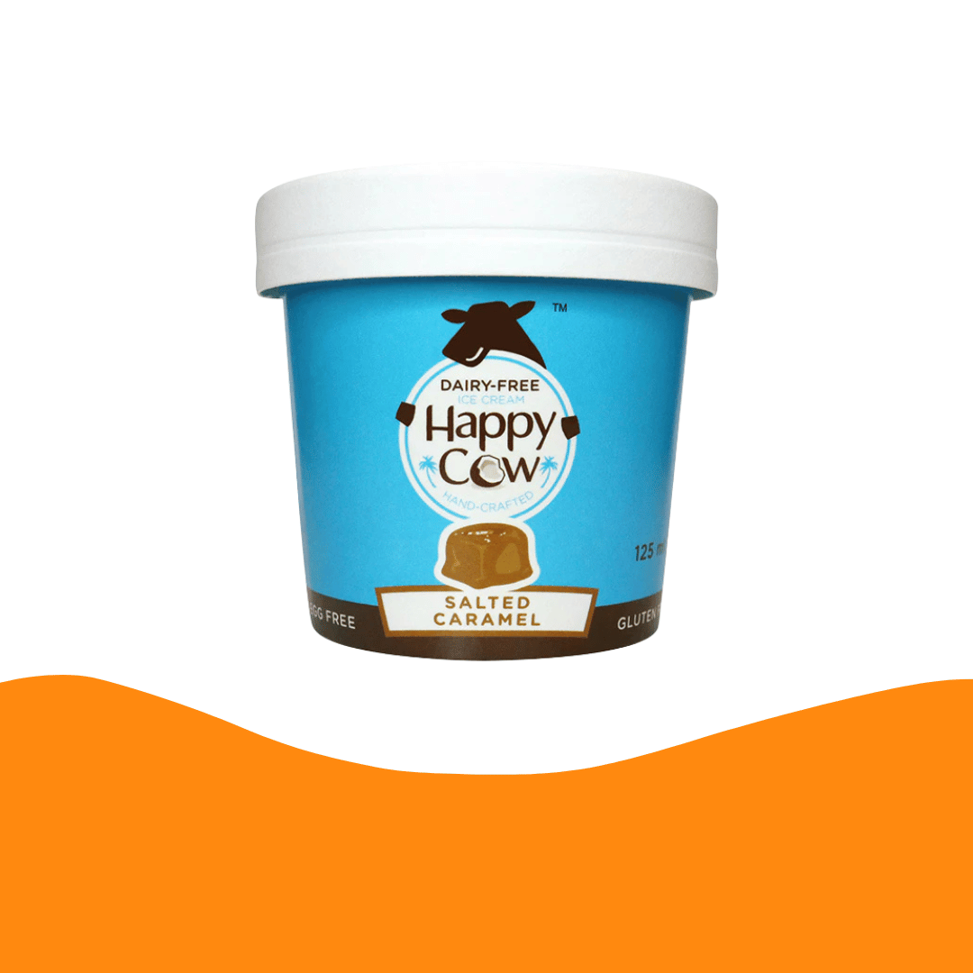 Happy Cow Salted Caramel Swirl Dairy-Free Ice Cream - 125 ml