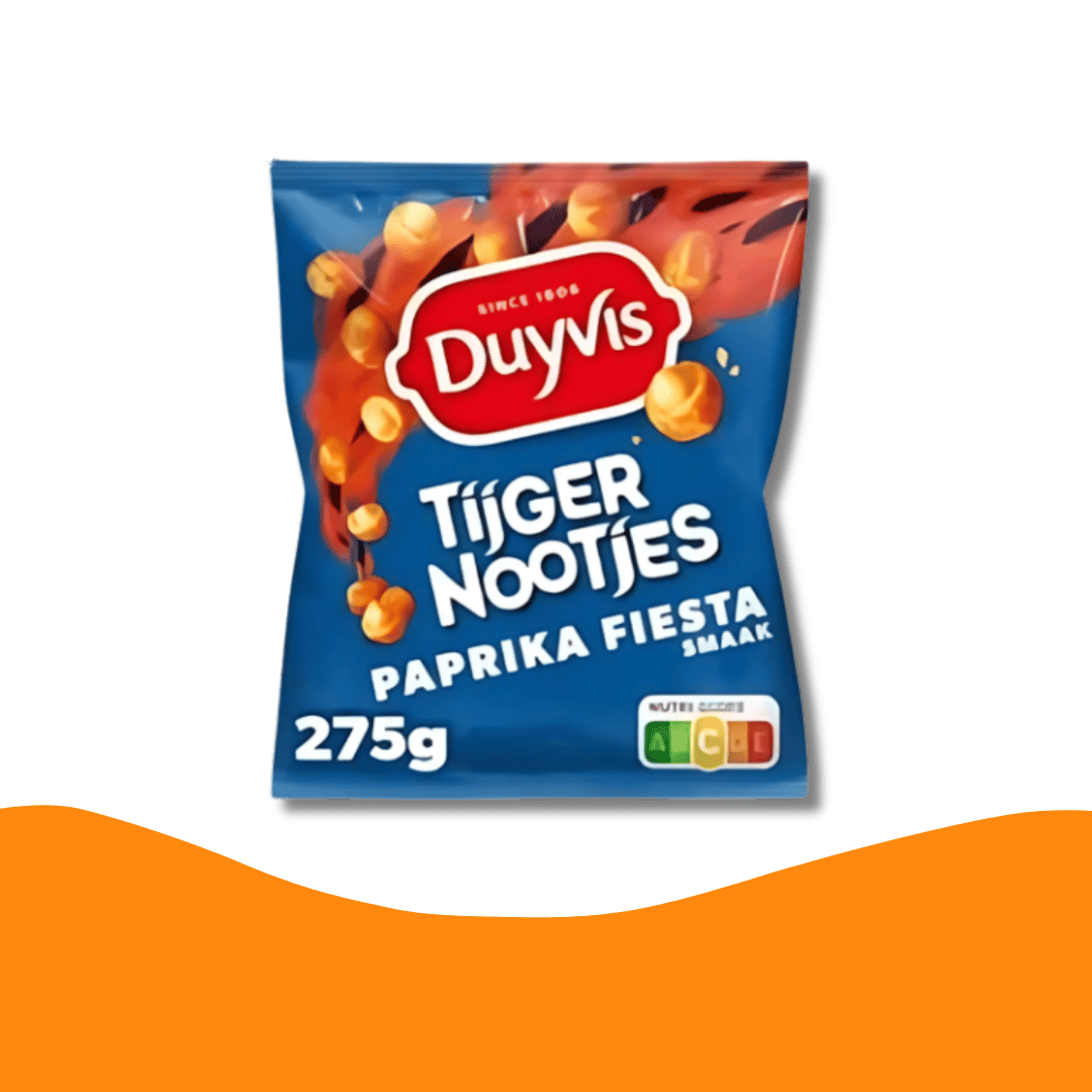 Duyvis Borrel Nootjes Tijgernootjes Paprika Fiesta 紅椒派對脆皮花生（275克）