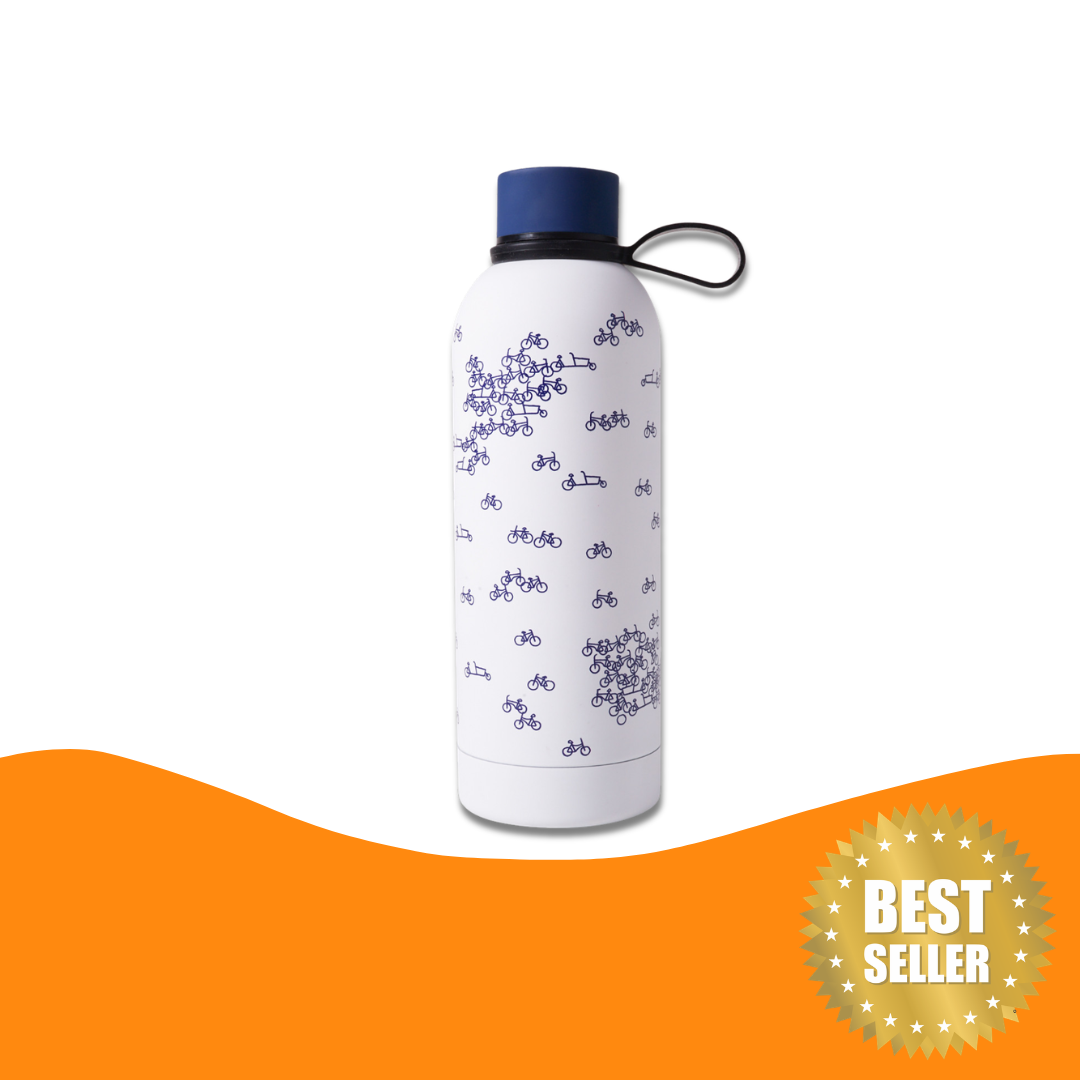 代爾夫特藍瓷風 不銹鋼保溫水樽 (荷蘭運河屋設計) - 500ml