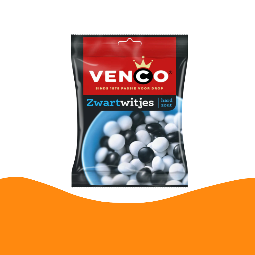 Venco Zwart witjes（275 克）/硬鹽甘草黑白混合