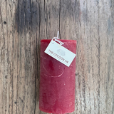 Rustic Pillar Candle 7x13cm Red