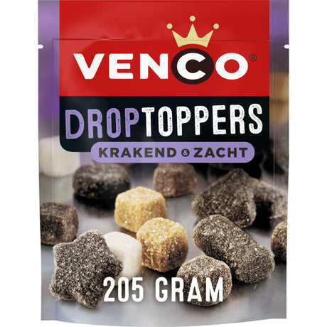 Venco Droptoppers Krakend Zacht 荷蘭脆皮軟心甘草糖（215克）