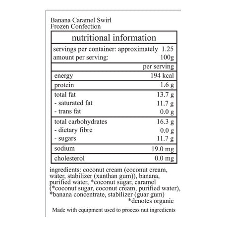 Happy Cow Banana Caramel Swirl Dairy-Free Ice Cream - 125 ml