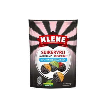 Klene Muntdrop - Drop Fruit Suikervrij（30% 卡路里）（100 克）