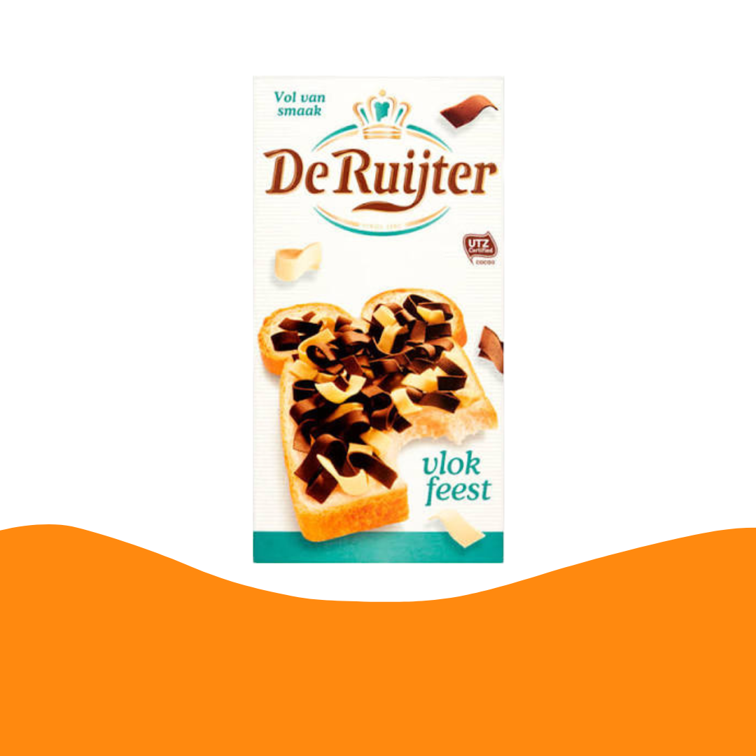 De Ruijter Vlokfeest/chocolate and vanilla flakes (200 gram)