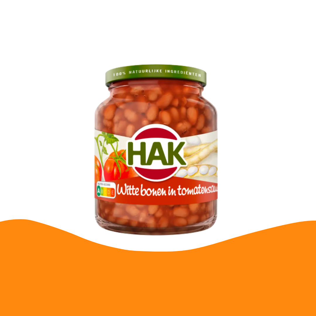 Wittebonen in tomatensaus HAK (365 gram)