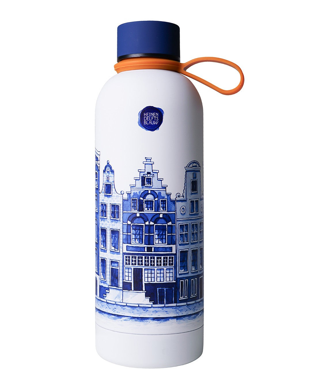 代爾夫特藍瓷風 不銹鋼保溫水樽 (荷蘭運河屋設計) - 500ml