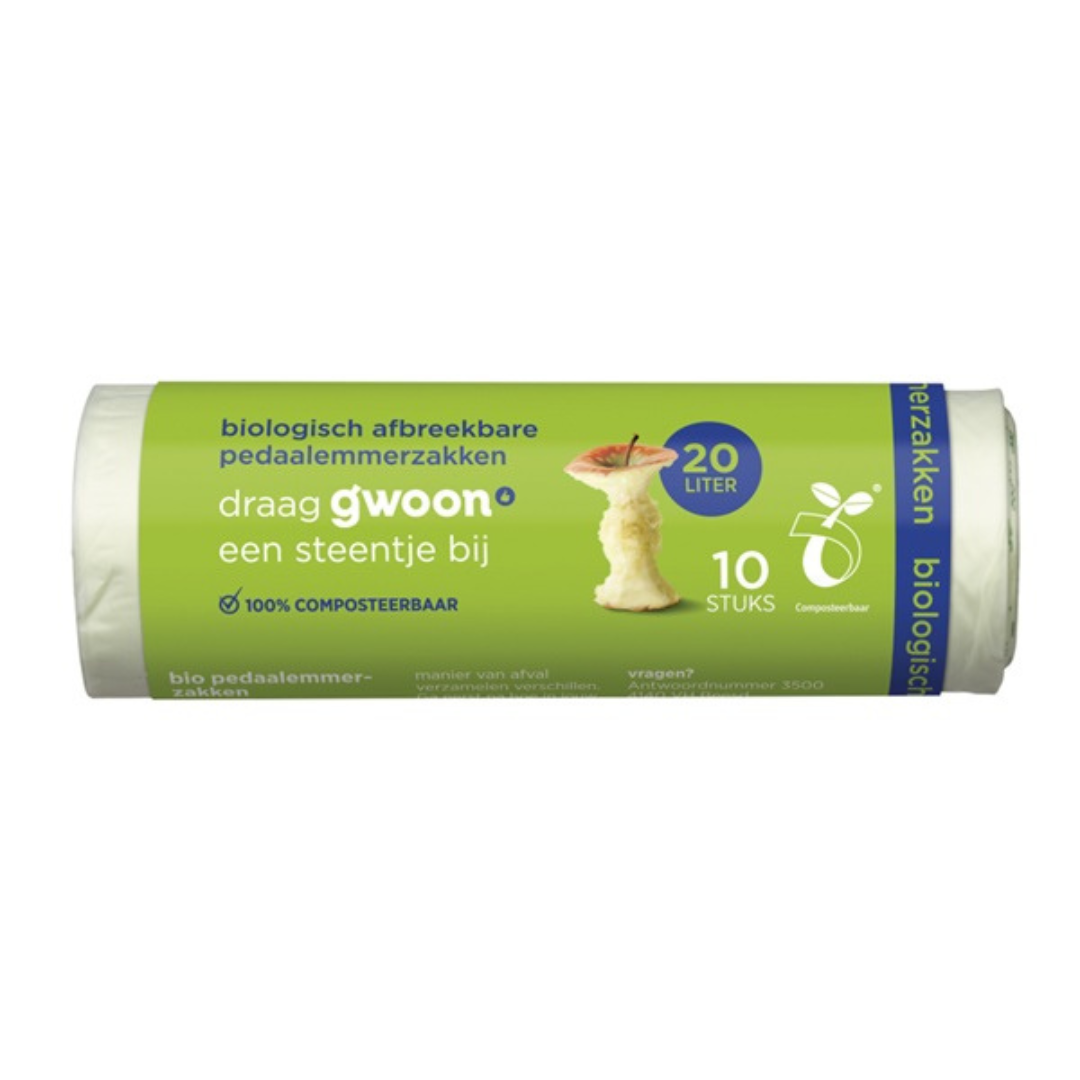Gwoon Pedaalemmer zakken biologisch 20 公升（10 根）/可生物降解垃圾箱襯墊