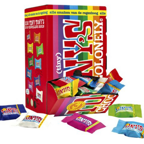 Tony's Chocolonely Tony’s Chocolonely 迷你朱古力盒混合 100 包 900 克  (連心意卡*）