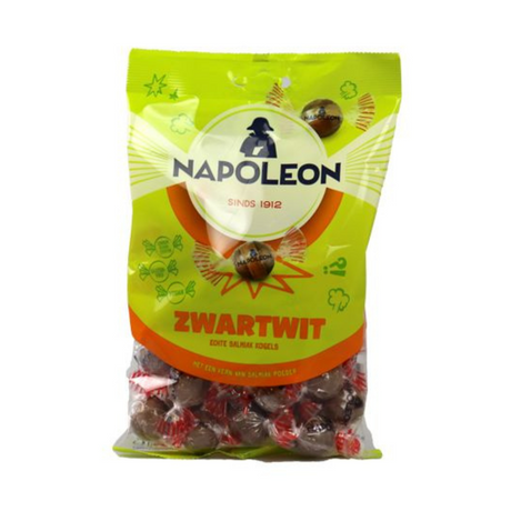 Napoleon Zwart/Wit Kogels (225 克)/Salmiak 糖果